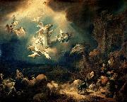 Govert flinck Angels announcing Christ's birth to the shepherds oil painting on canvas